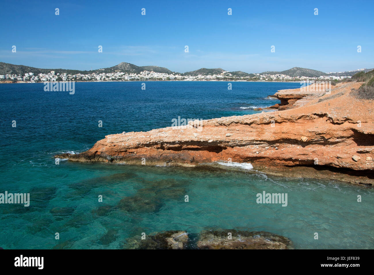 Attika is a peninsula or a historical scenery in medium Greek's country with the principal place Athens. Today in her lies the Greek region of Attika. Stock Photo