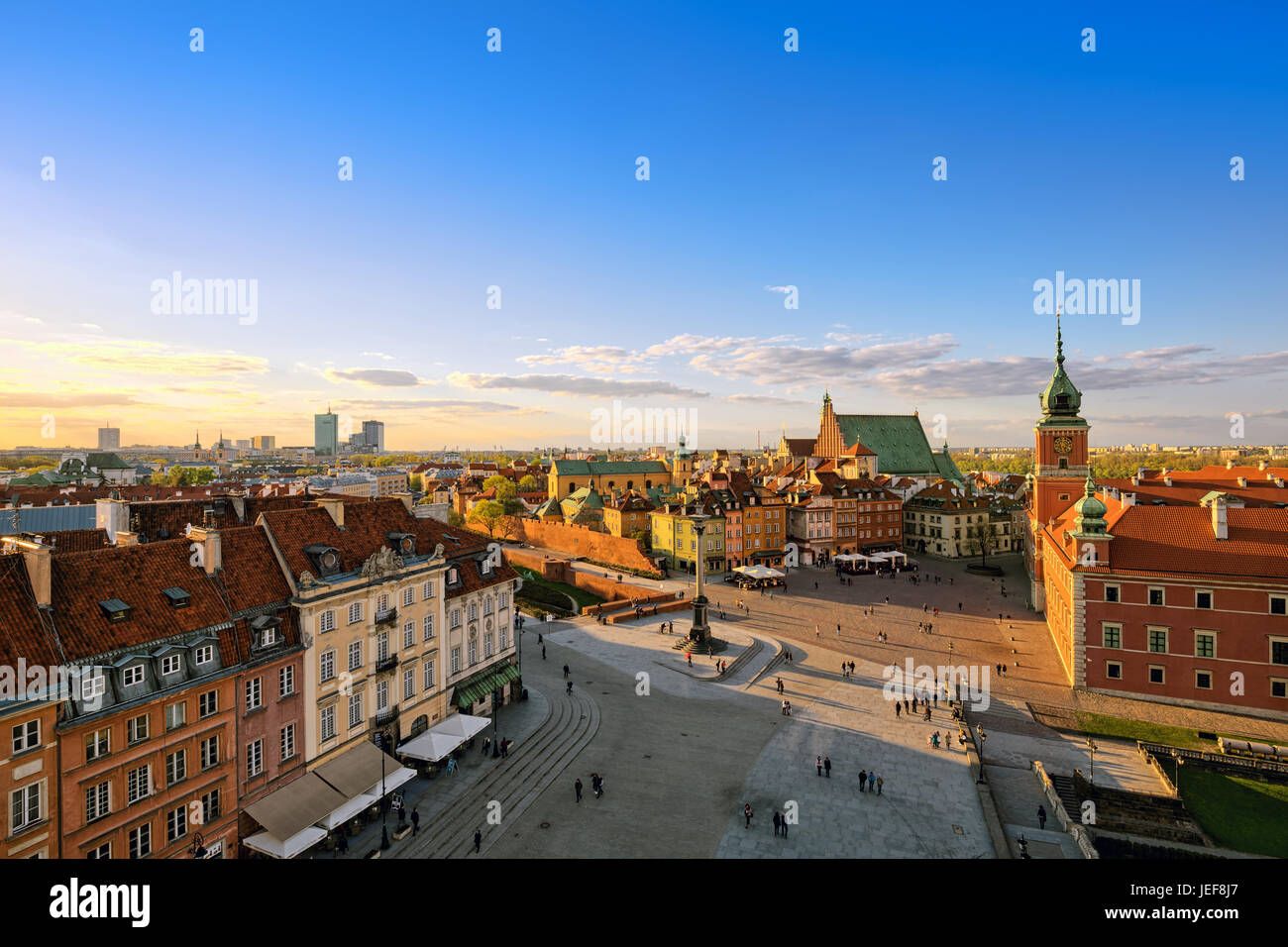 Top view of the old city in Warsaw Stock Photo