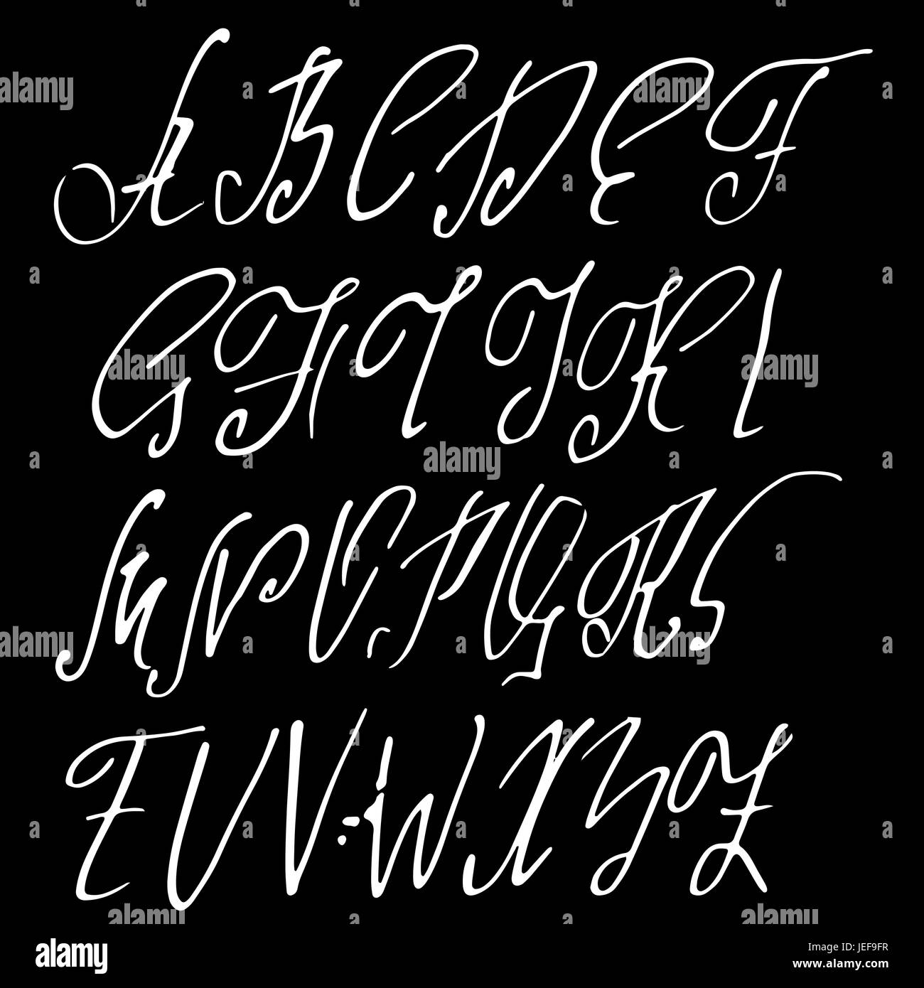 Hand drawn elegant calligraphy font. Modern brush lettering. Grunge ...