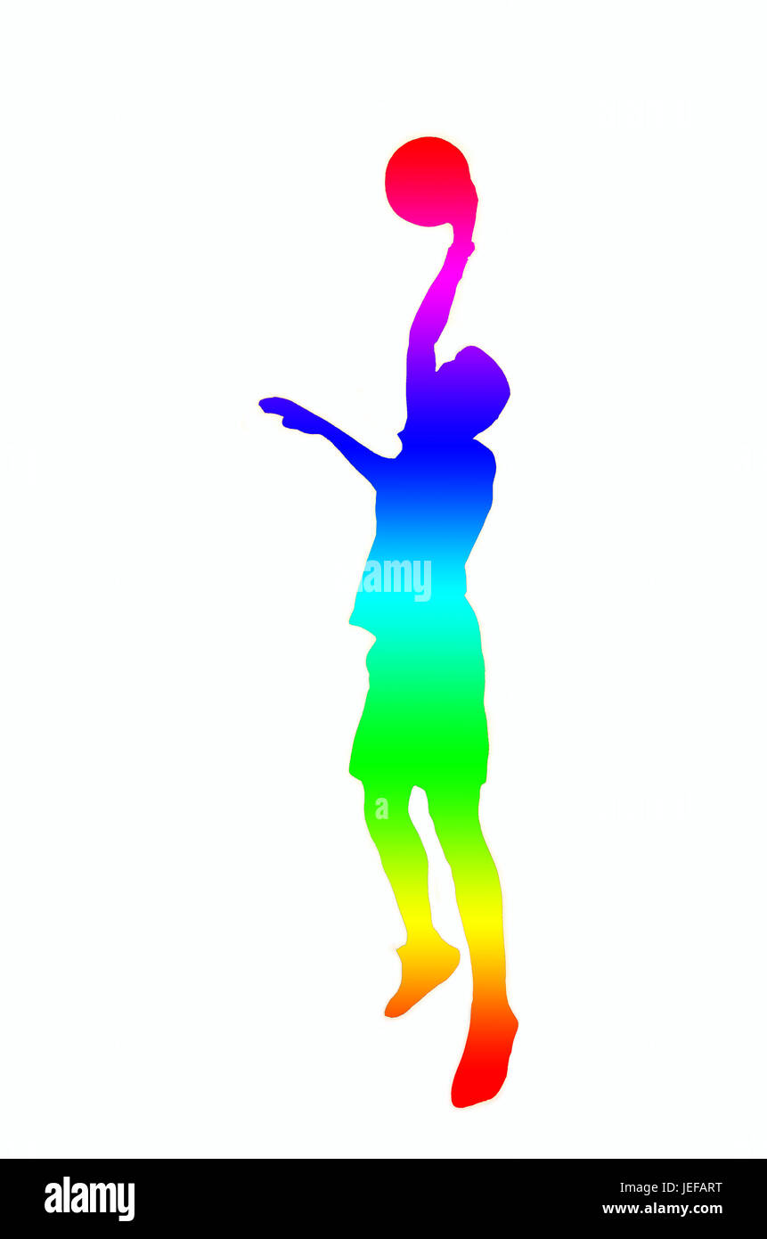 multicolor of basketball player on white background Stock Photo Alamy