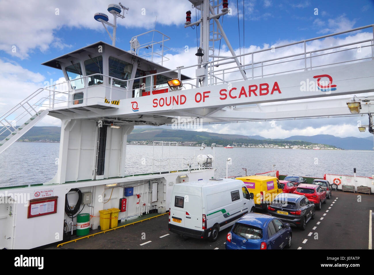'Sound Of Scarba' vehicle ferry crossing the Clyde from Gourock to Dunoon, Scotland Stock Photo