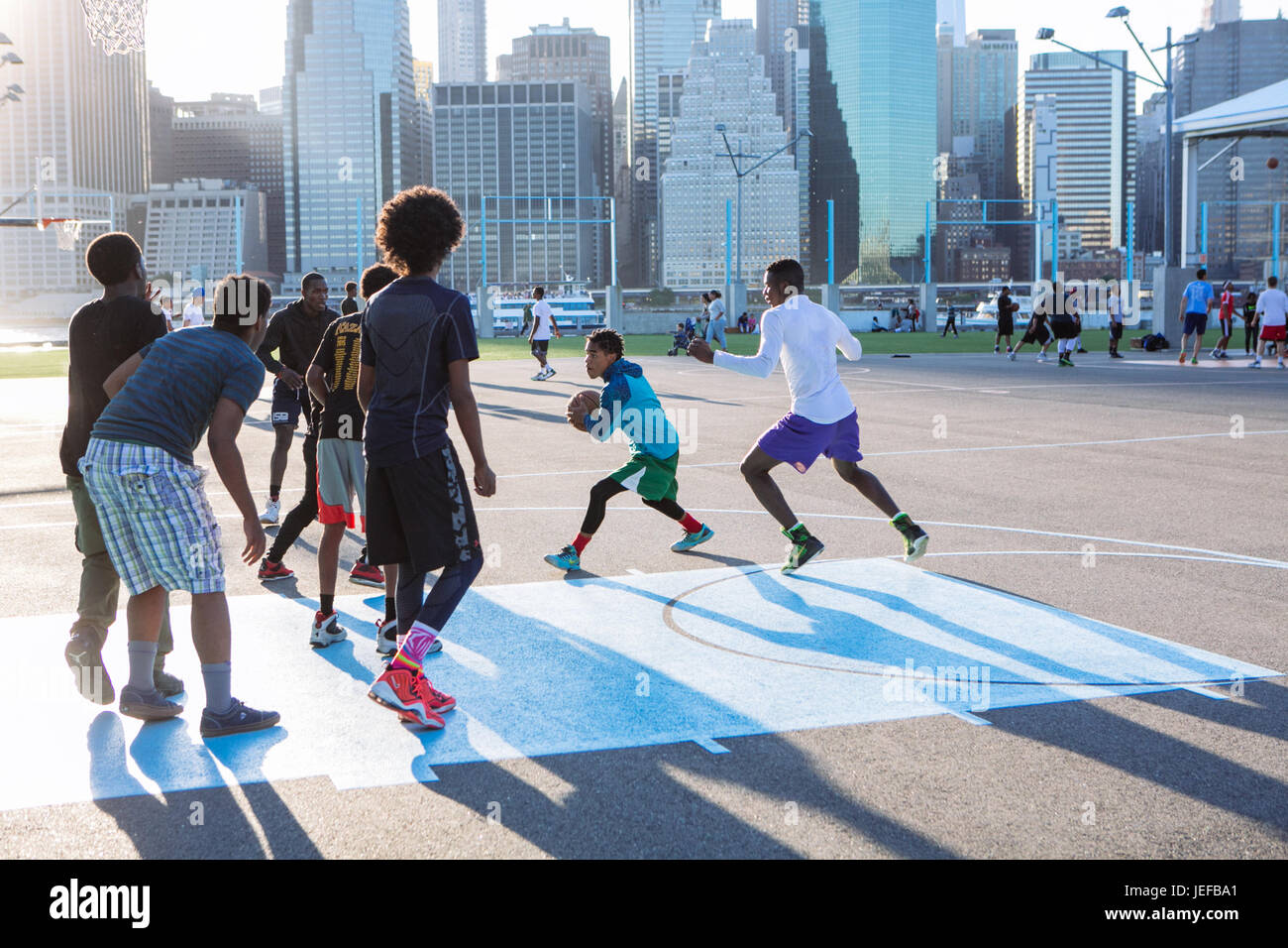 Afroamerican man playing amateur basketball match in Brooklyn, NY, USA  Stock Photo - Alamy