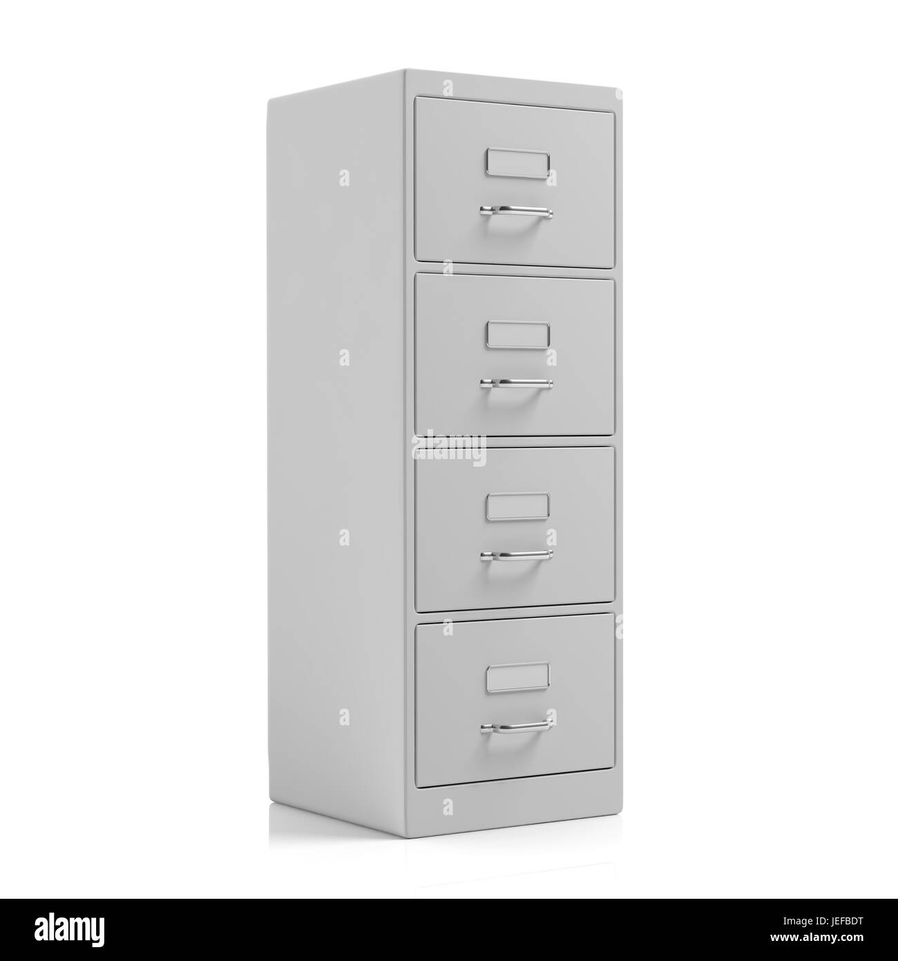 Grey filing cabinet isolated on white background. 3d illustration Stock ...
