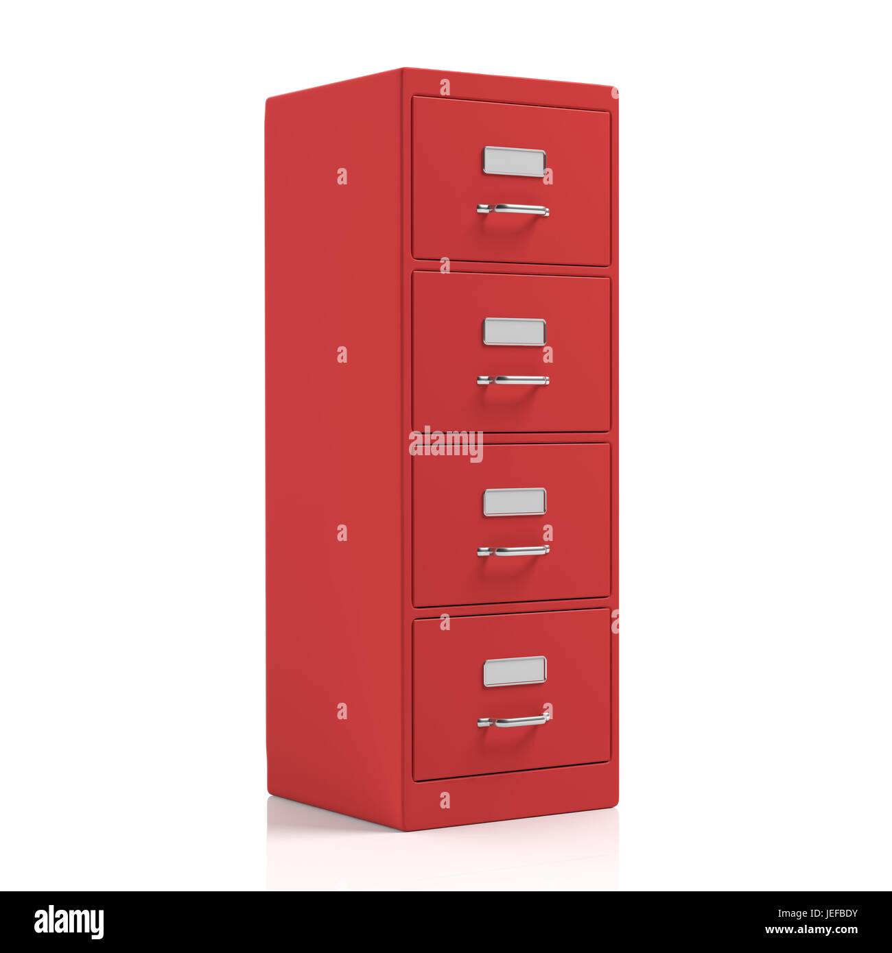 Red filing isolated on white background. 3d illustration Stock