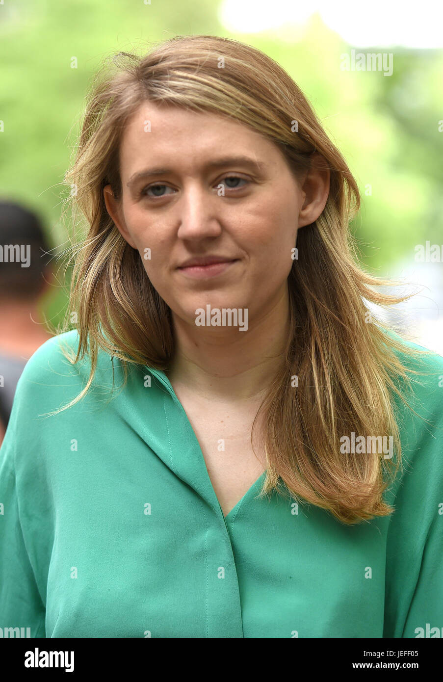 Camden Council leader Gould speaking outside the Swiss Cottage