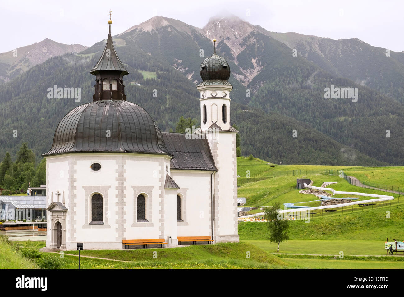 Seekirchl chapel in Seefeld, Tyrol, Austria Stock Photo