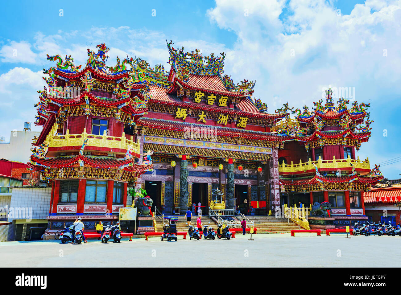 PULI, TAIWAN - MAY 07: This is a view of the Matsu temple architecture a popular traditional buddhist temple which many local Taiwanese people visit o Stock Photo