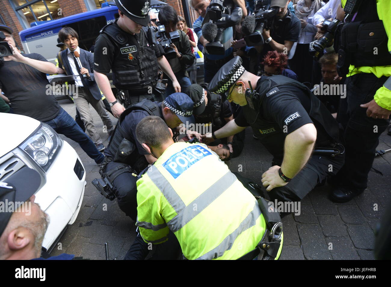 public granny A public order incident outside Granny House in Manchester where two men  are arrested Featuring: Atmosphere Where: Manchester, United Kingdom When:  24 May 2017 Credit: Euan Cherry/WENN.com Stock Photo - Alamy