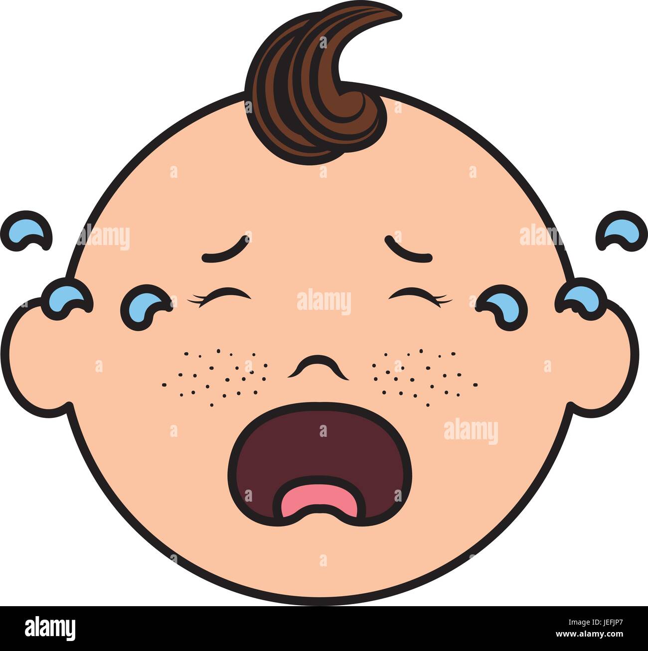 Baby face crying icon vector illustration design flat Stock Vector Image &  Art - Alamy