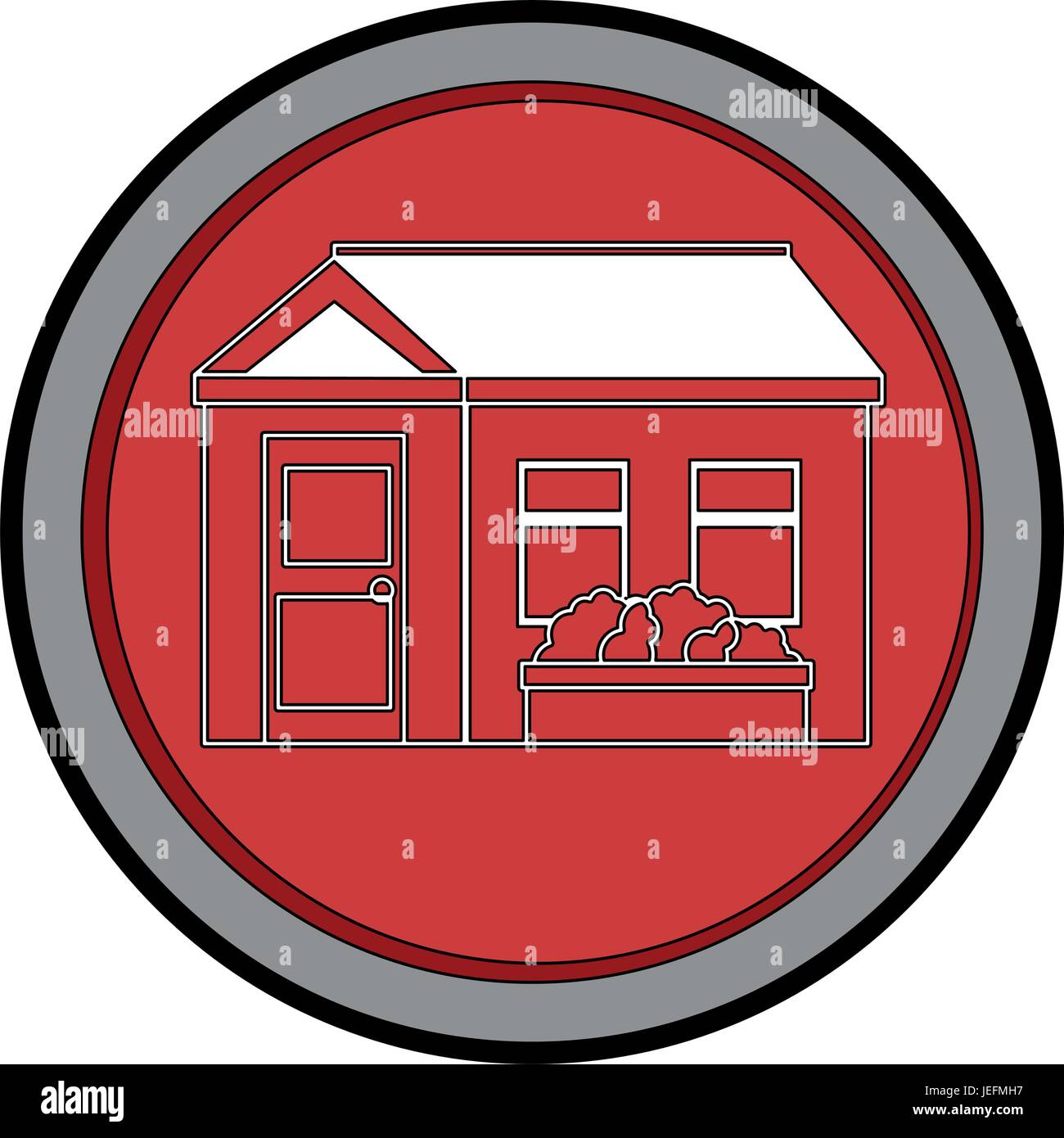 button with house icon over white background colorful design vector ...