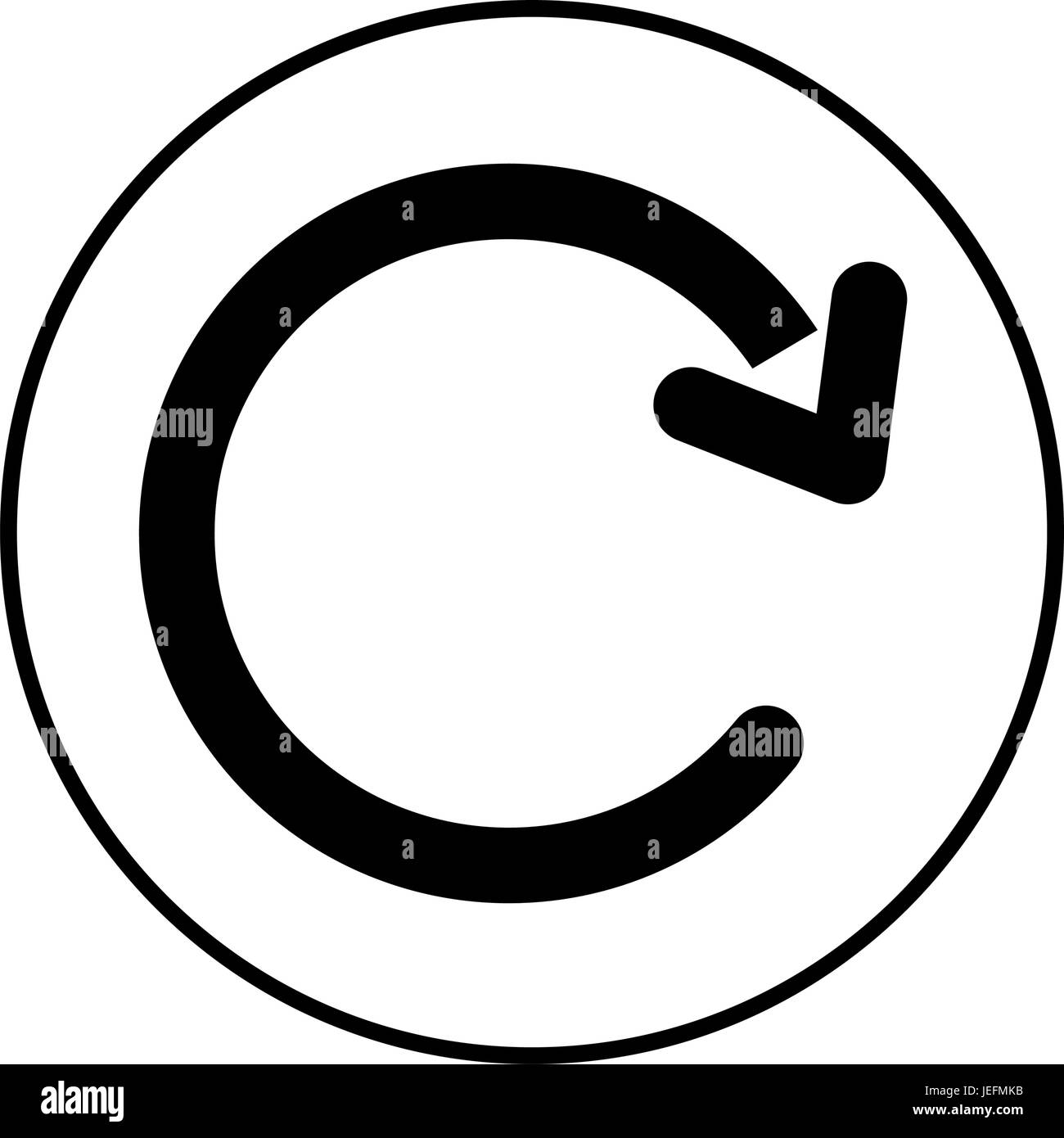 button with replay arrow icon over white background vector illustration ...