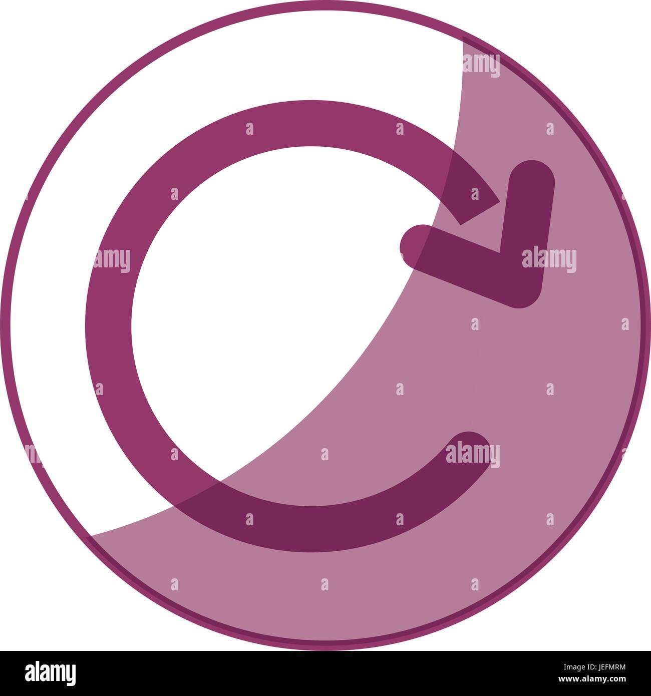 button with replay arrow icon over white background vector illustration ...