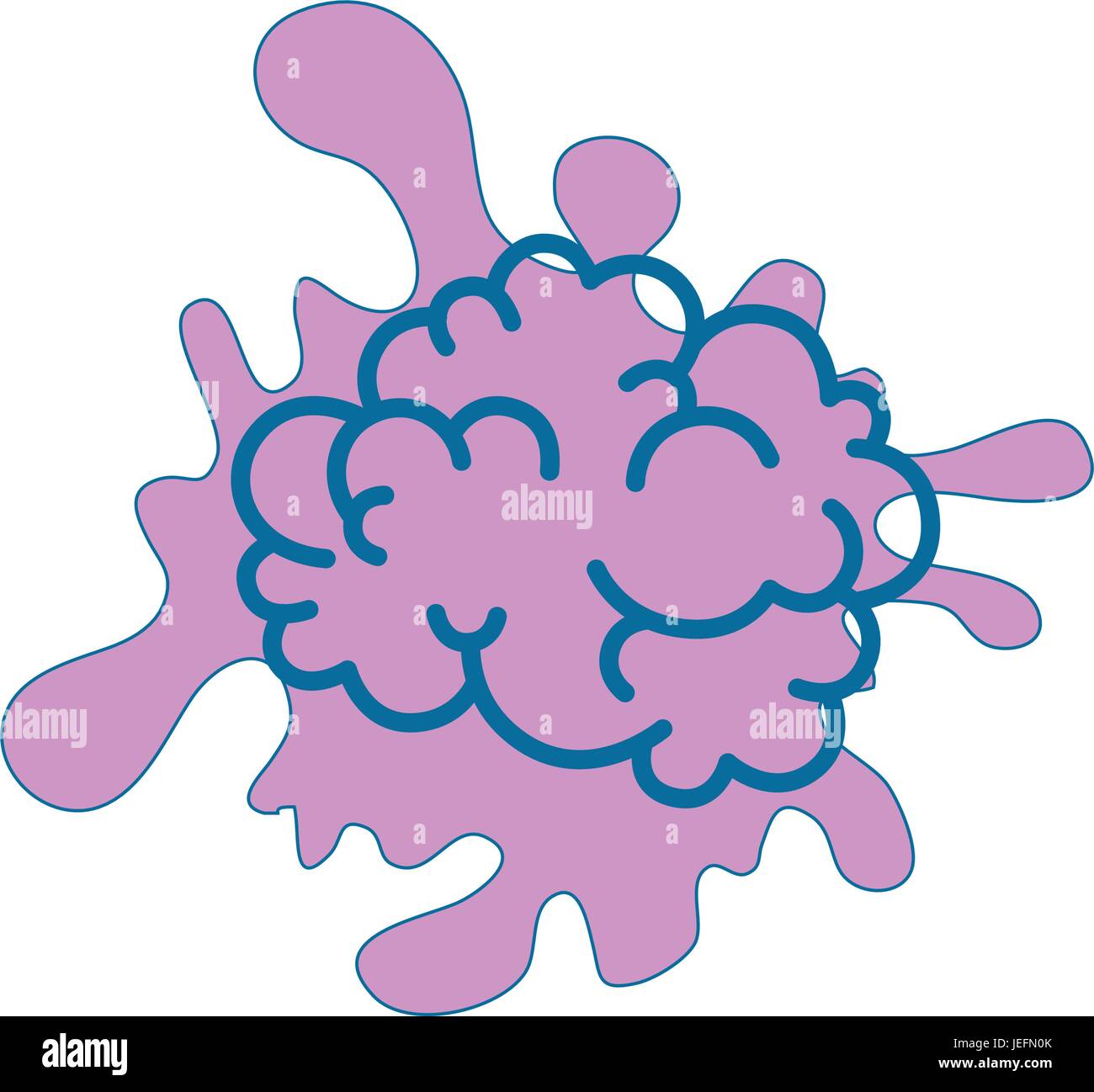 brain and paint splash icon over white background vector illustration ...