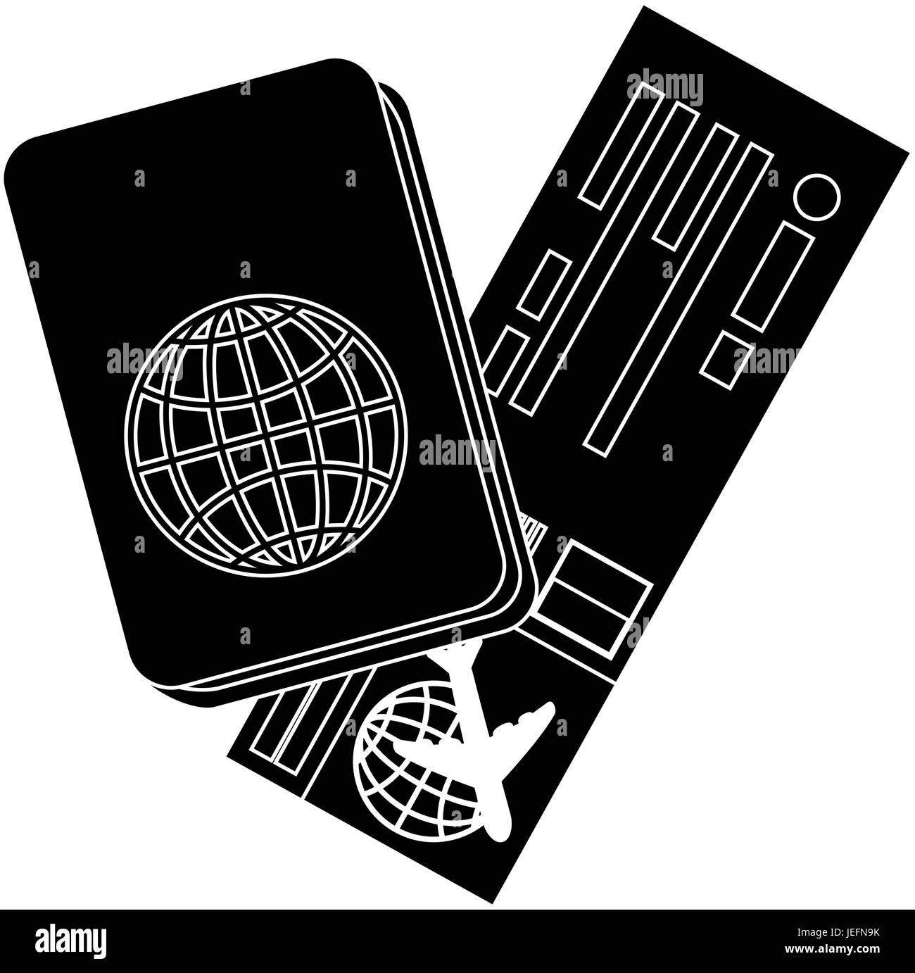 Travel ticket not boarding pass Black and White Stock Photos & Images ...