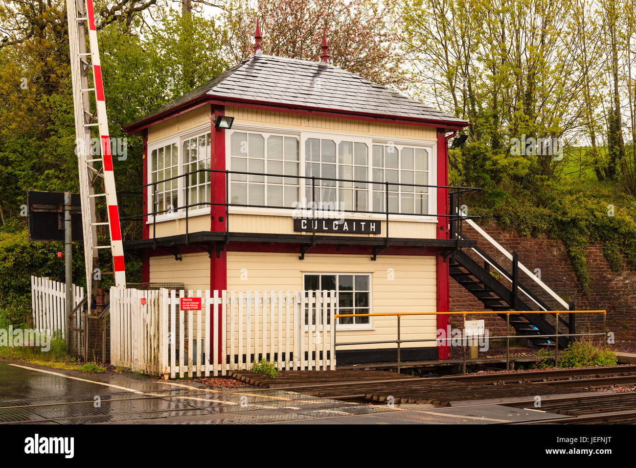 Culgaith Signal Box and Level Crossing. A railway crossing and