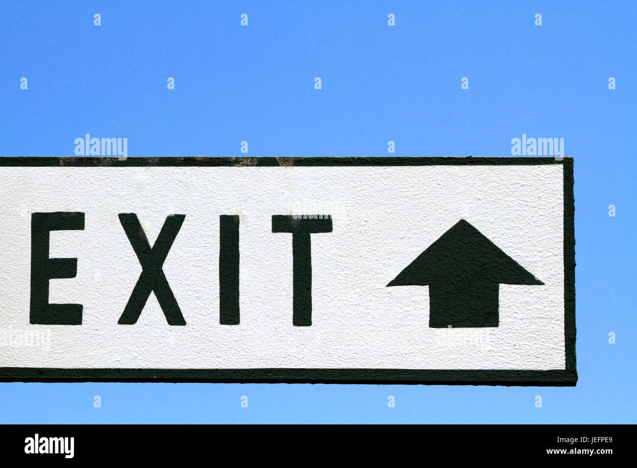 An Exit Sign pointing up Stock Photo