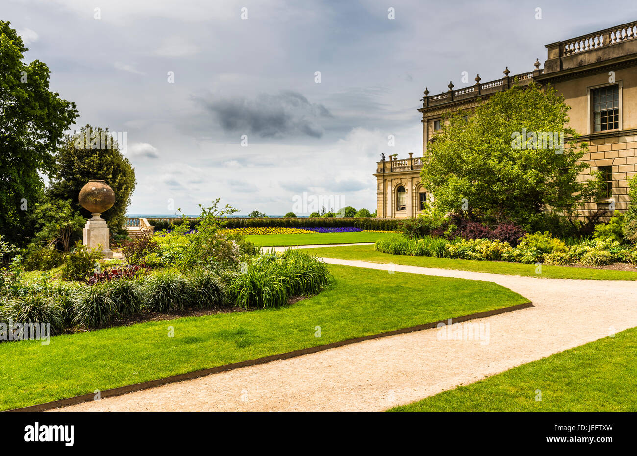 Looking out over the River Thames valley from Cliveden, Buckinghamshire, UK Stock Photo