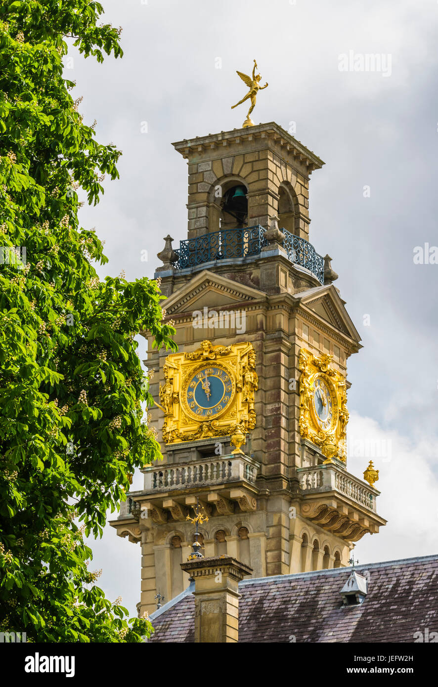 Clock tower at Cliveden, Buckinghamshire, UK Stock Photo