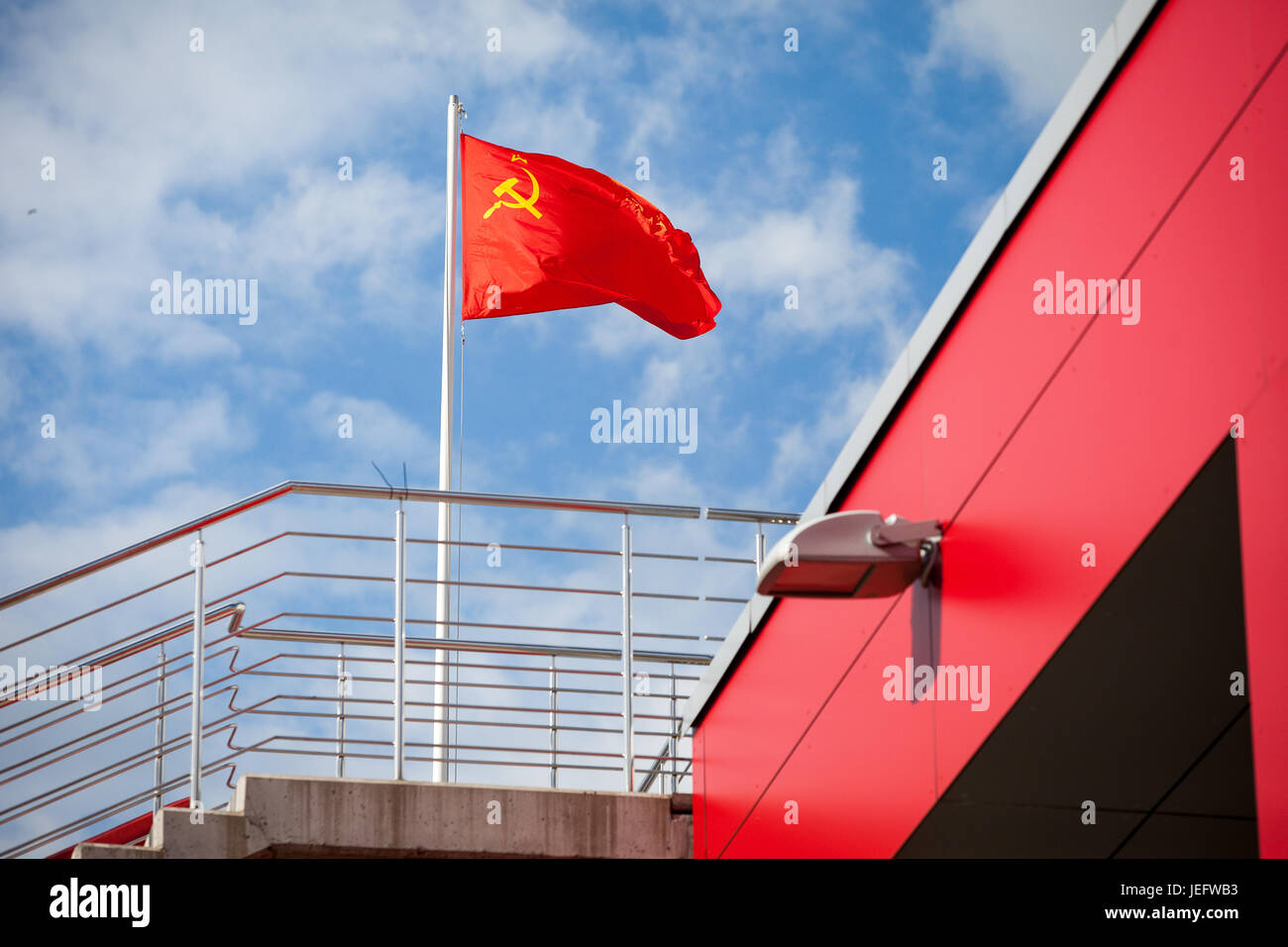 Flags of the USSR and Soviet republics Stock Photo