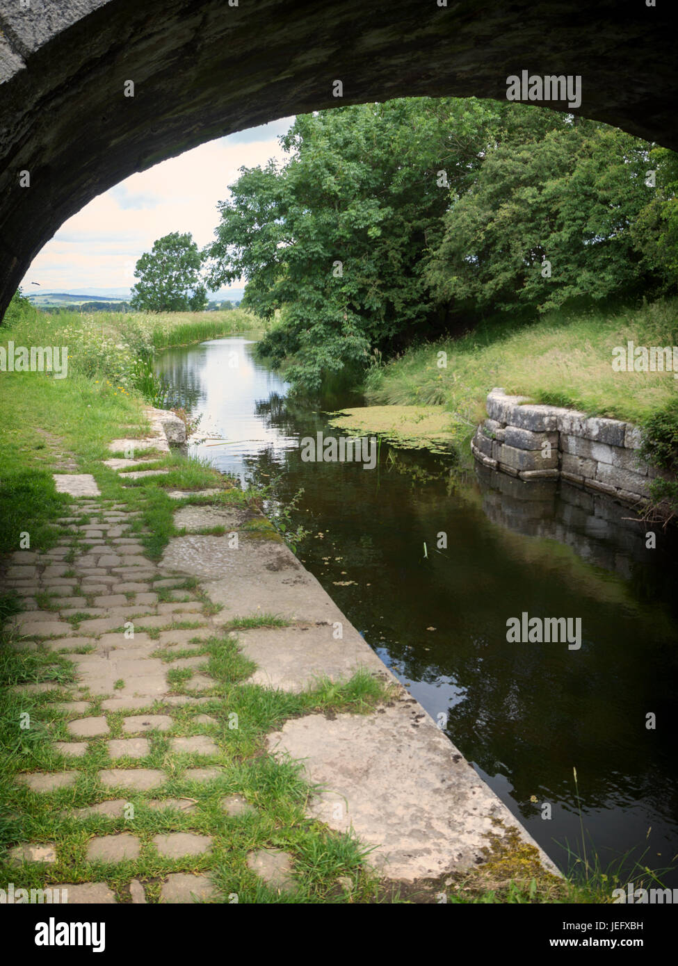A canal and towpath Stock Photo