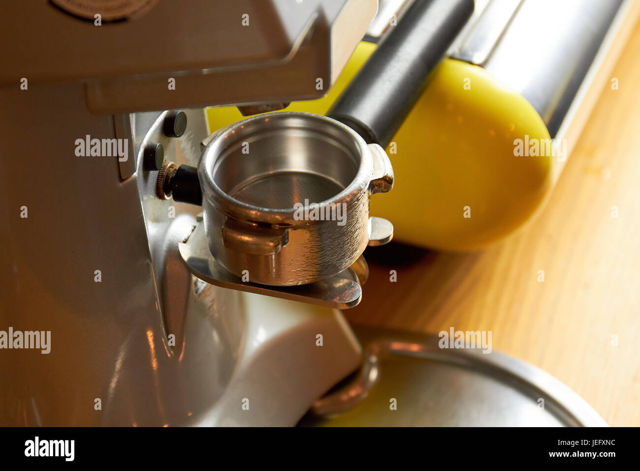 Coffee machine filter holder Stock Photo Alamy