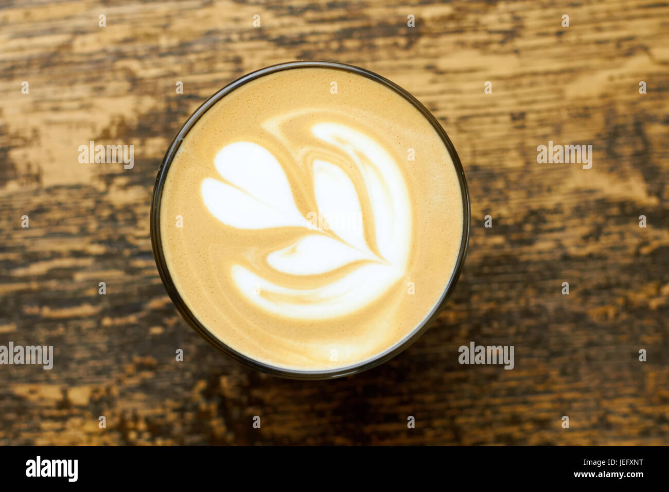 Latte art top view Stock Photo - Alamy