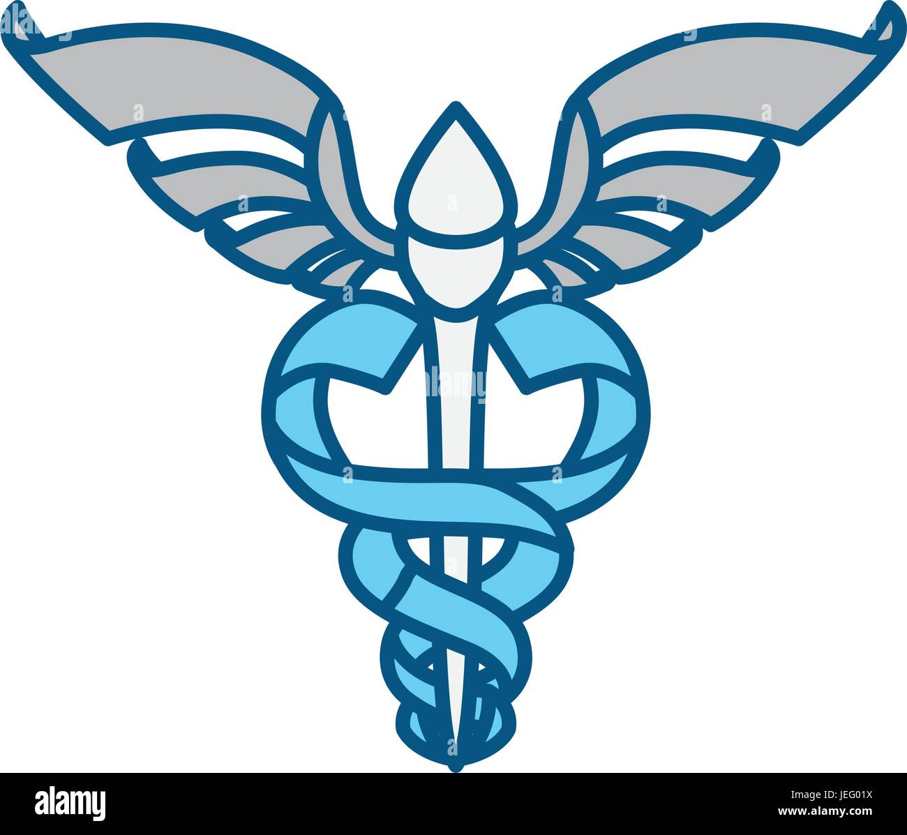 isolated caduceus emblem Stock Vector