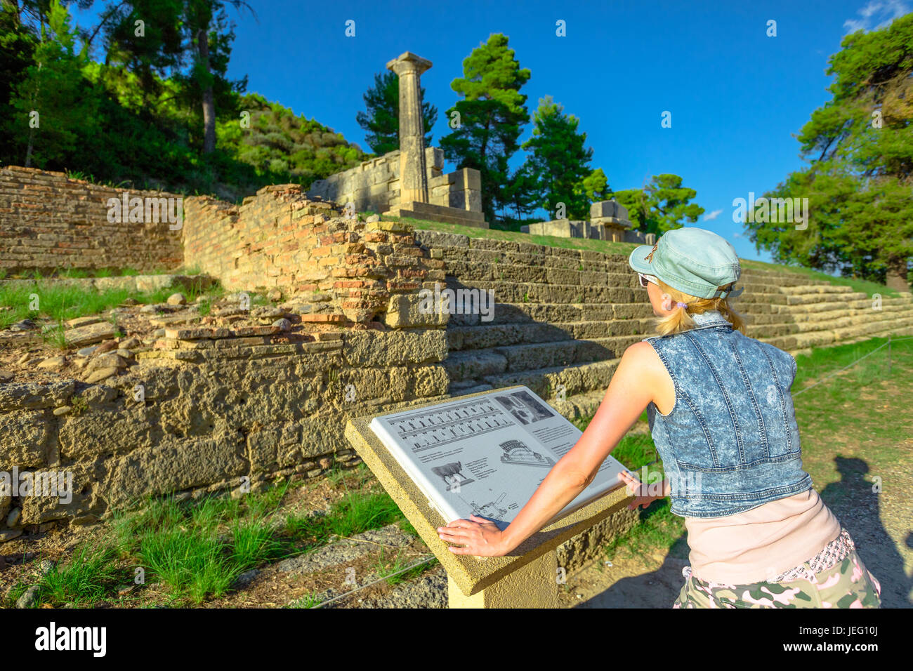 Visiting Ancient Olympia Stock Photo