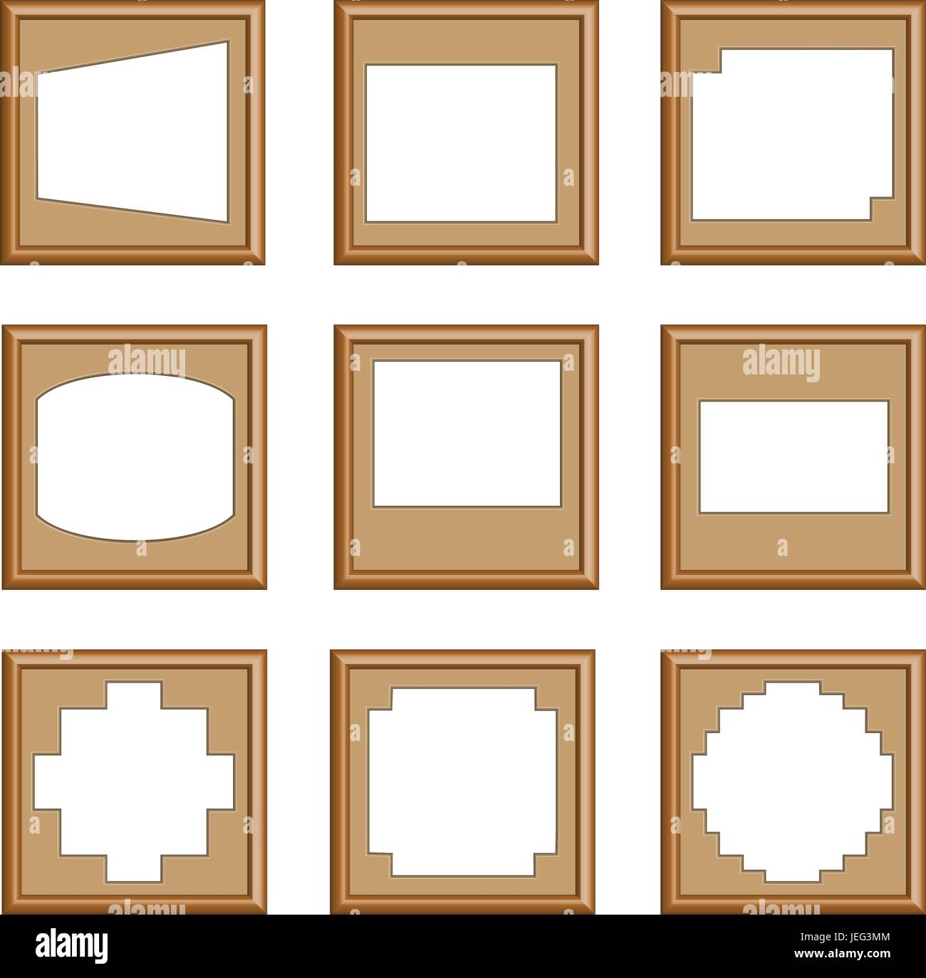 Modern Style Of Wooden Frames Edge Square For Image Decorative