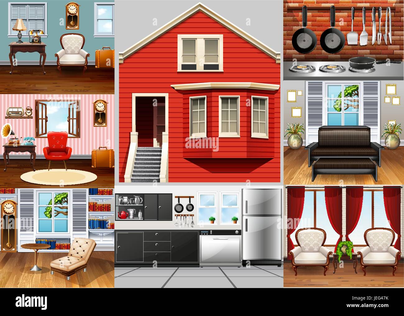 Different Rooms In The House Illustration Stock Vector Image Art Alamy different-rooms-in-the-house-illustration-stock-vector-image-art-alamy