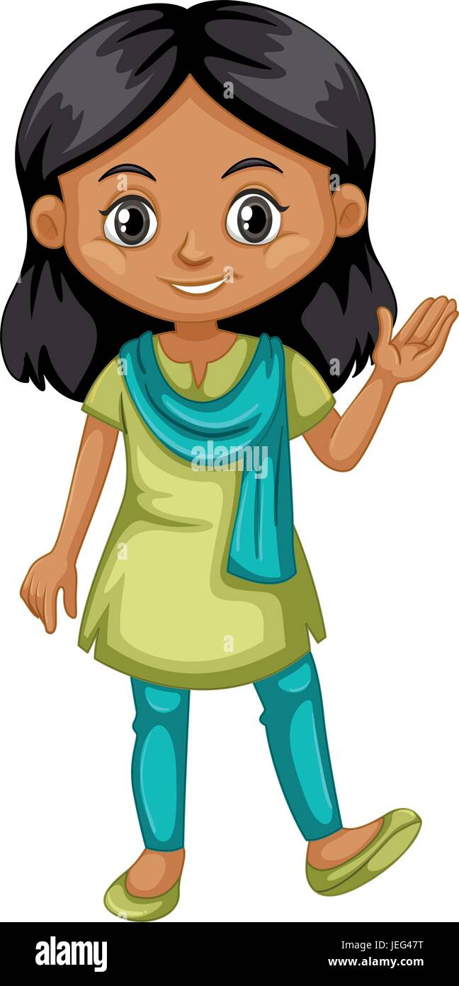 Indian girl Stock Vector Images - Alamy