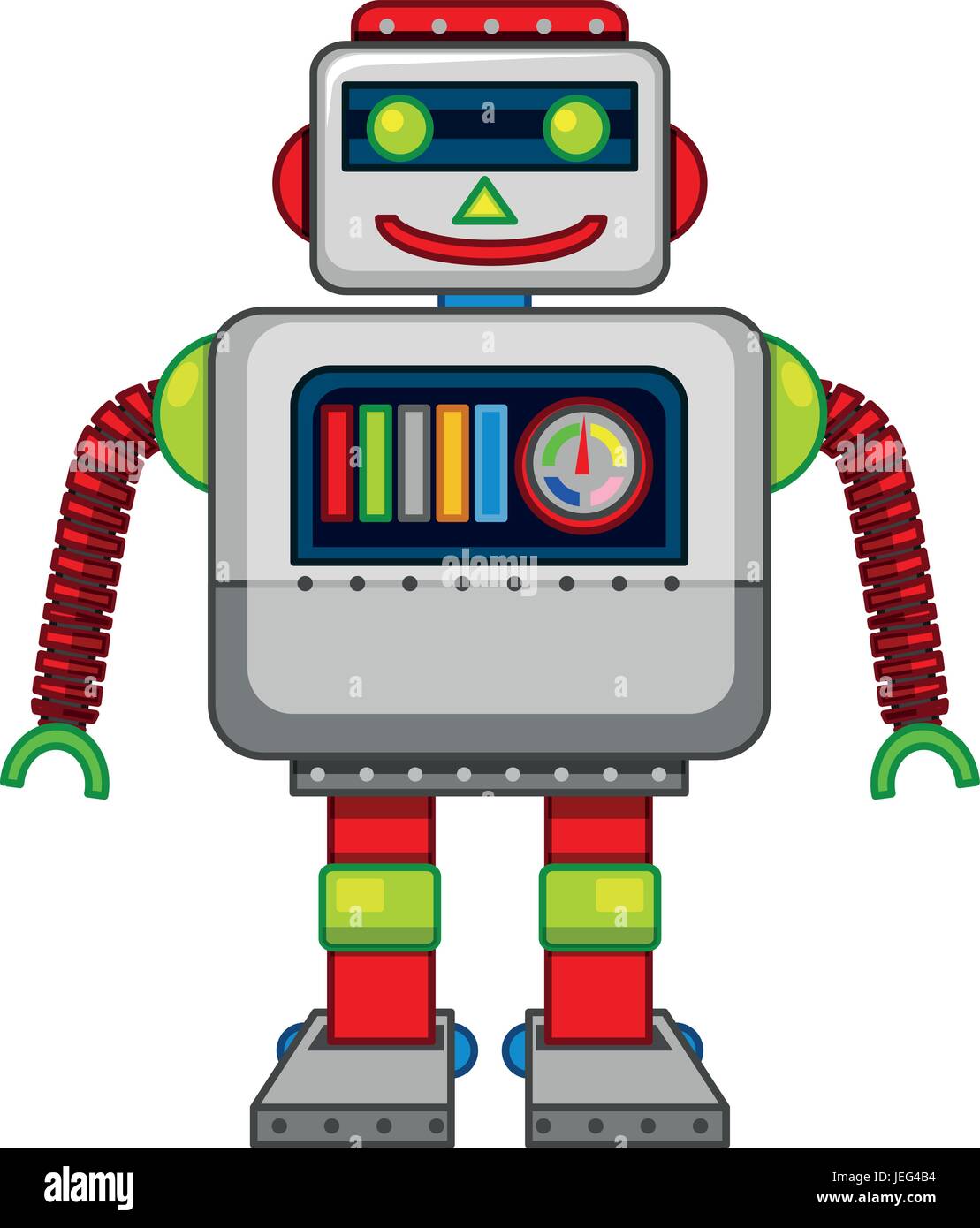 Cute robot with square body illustration Stock Vector Image & Art - Alamy