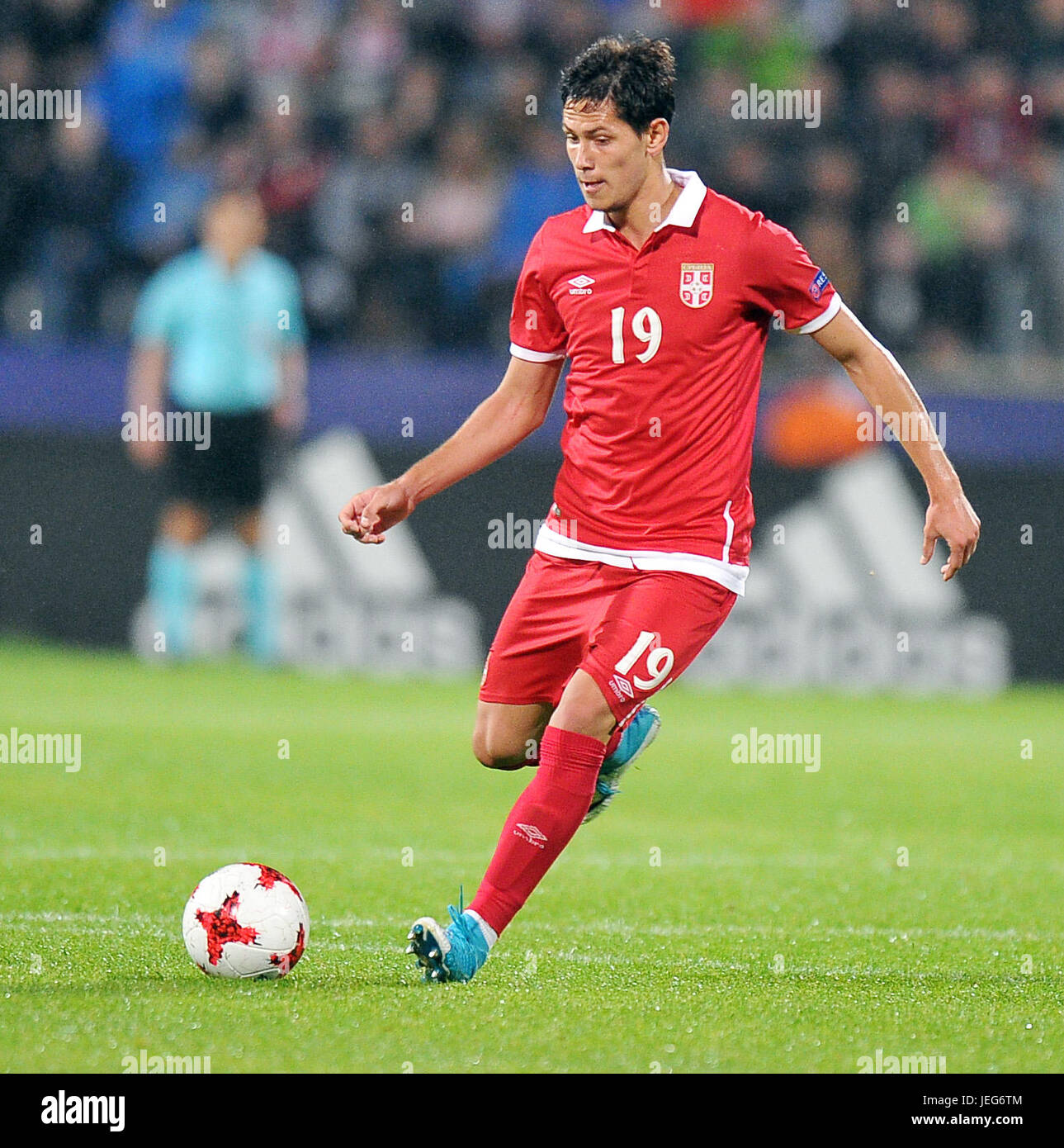 Sasa Lukic during the UEFA European Under-21 match between Serbia and Spain at Arena Bydgoszcz on June 23, 2017 in Bydgoszcz, Poland. (Photo by MB Media) Stock Photo