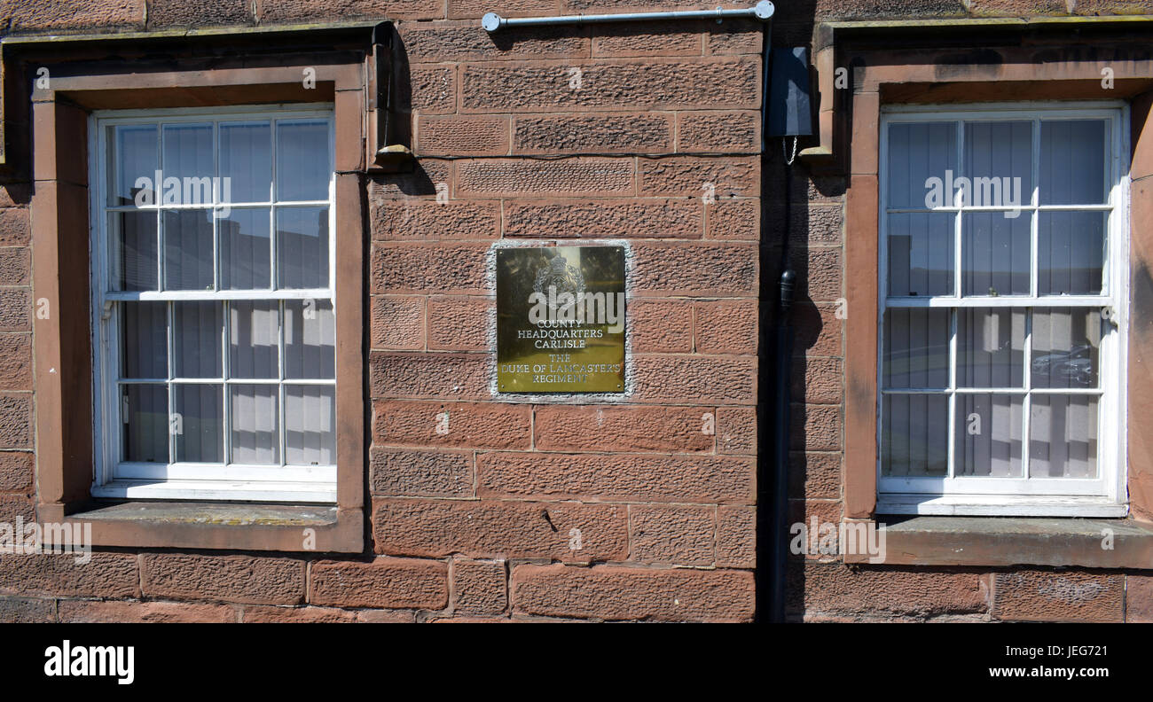 CARLISLE CASTLE - COUNTY HEADQUARTERS -DUKE OF LANCASTER'S REGIMENT Stock Photo