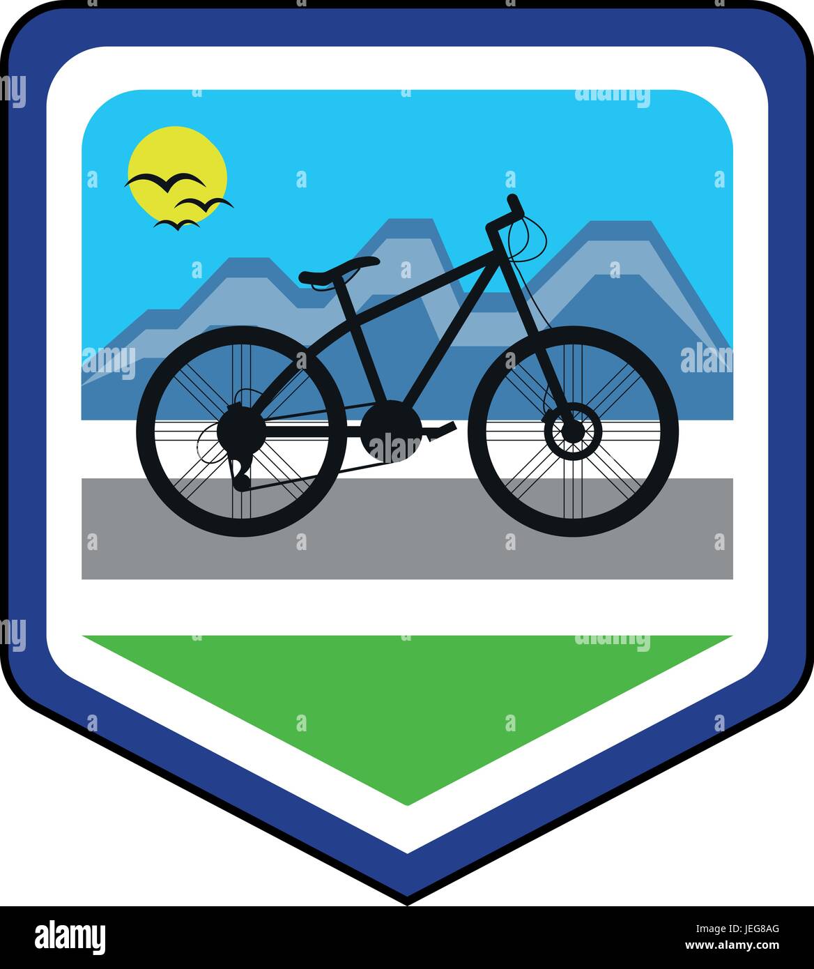 The cycling community logo. This is the vector illustration. Stock Vector