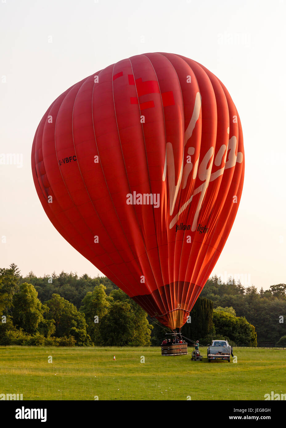 The Virgin Hot Air Balloon. The Virgin hot air balloon prepares for
