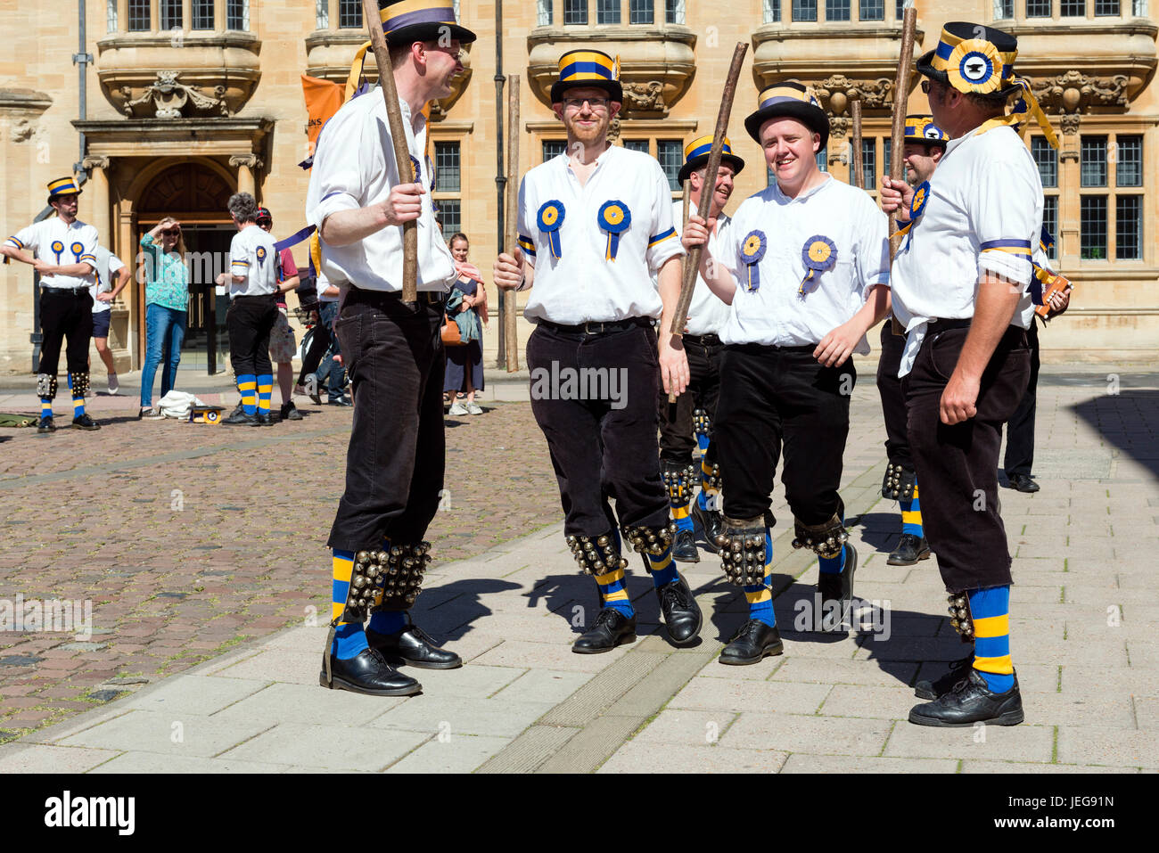Morris dancing in Oxford City Centre, UK. Stock Photo