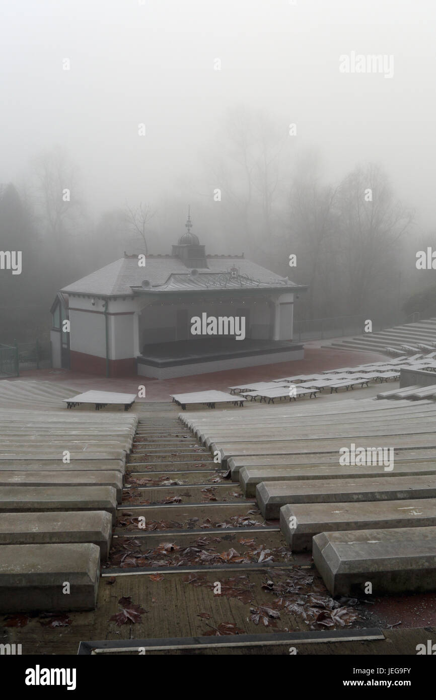 Glasgow Kelvingrove Bandstand and Amphitheatre was built in 1924 it went through refurbishment and reopened in 2014. Stock Photo