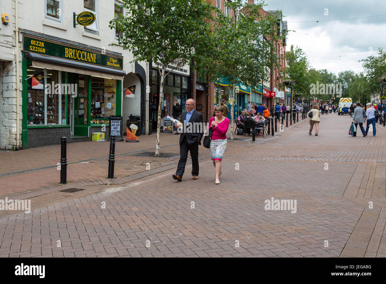 Carlisle, England, UK.  Scotch Street Scene, late afternoon. Stock Photo