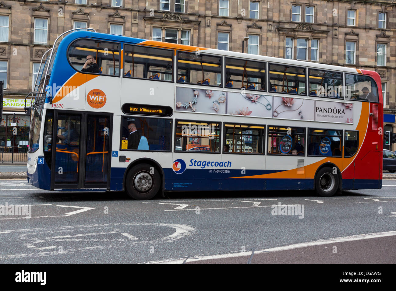 Newcastle-upon-Tyne, England, UK.  City Bus. Stock Photo
