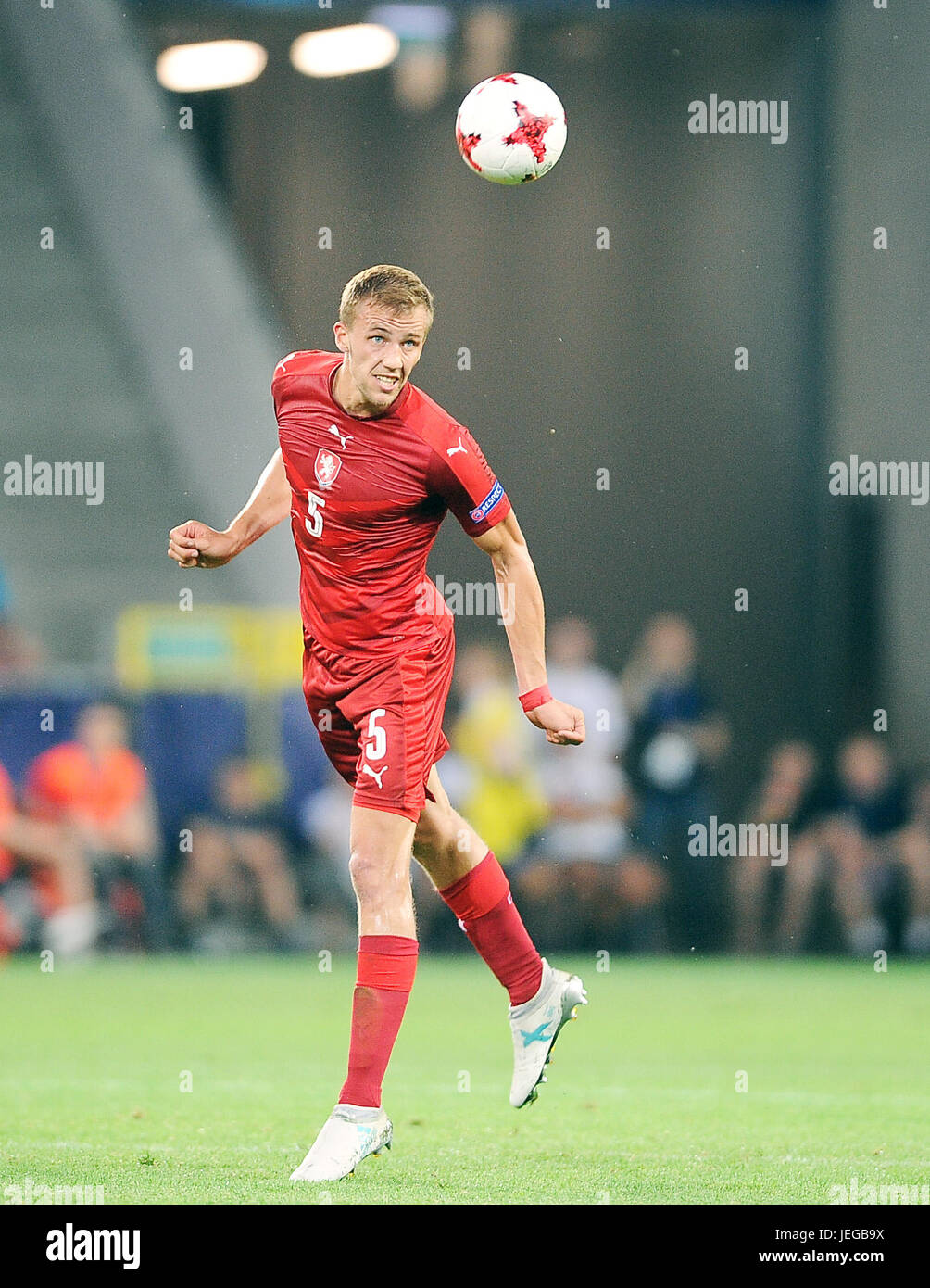 Tomas Soucek during the UEFA European Under-21 match between Czech Republic and Denmark at Arena Tychy on June 24, 2017 in Tychy, Poland. (Photo by MB Media) Stock Photo