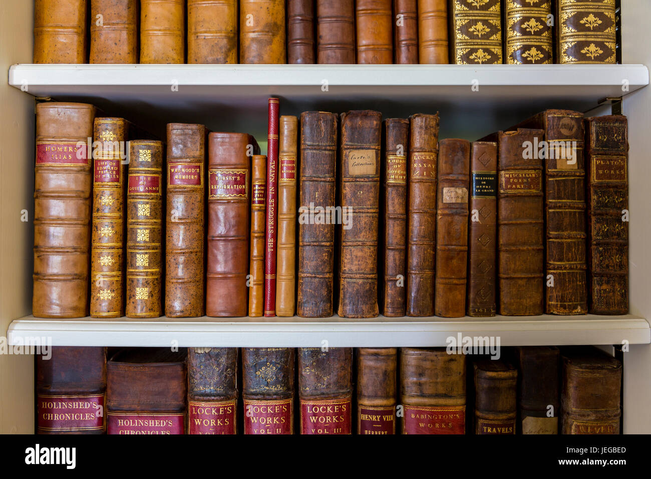 Yorkshire, England, UK.  Antiquarian Books in Library of a Country Estate. Stock Photo