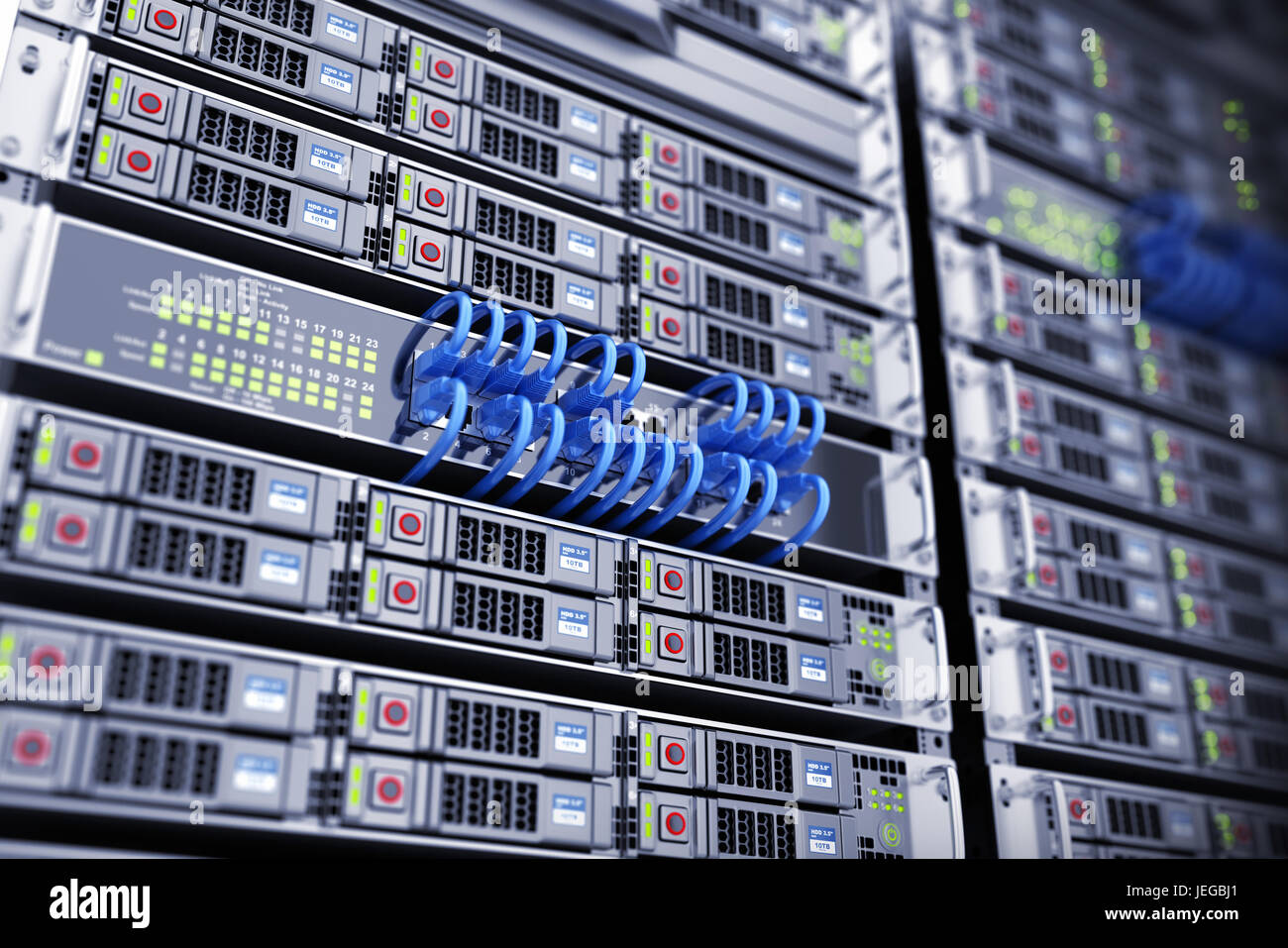 Database and connect server. 3d illustration Stock Photo