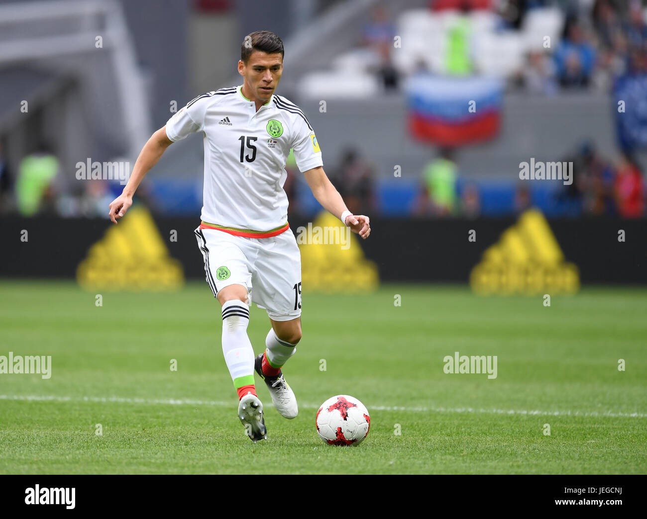 Kazan, Russia. 24th June, 2017. Mexico's Hector Moreno in action during the group stage match pitting Mexico against Russia at the Kazan Arena in Kazan, Russia, 24 June 2017. Photo: Marius Becker/dpa/Alamy Live News Stock Photo