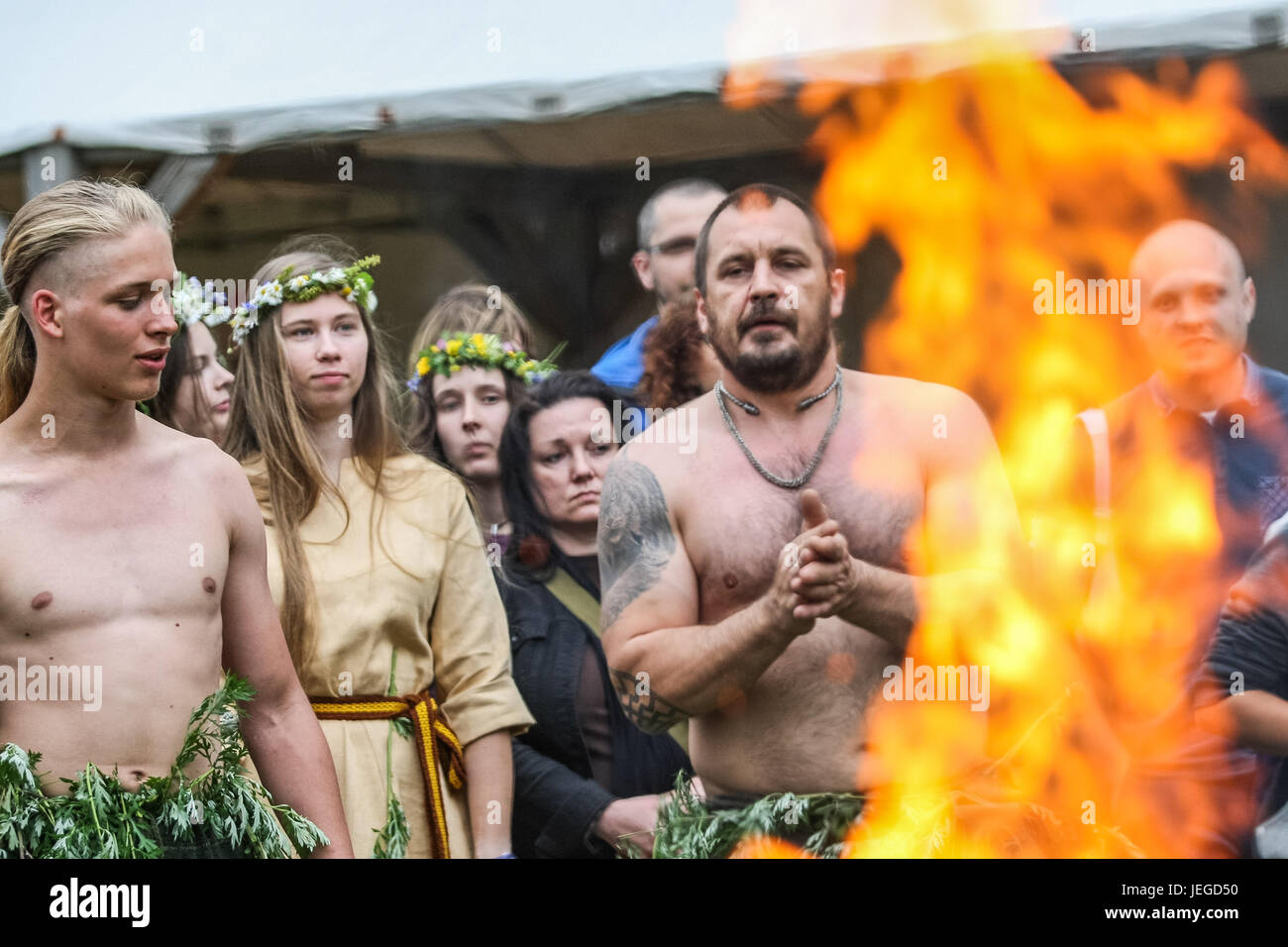 Poland Death Ritual Owidz, Poland. 24th Jun, 2017. Kupala Night celebrations are seen in ...
