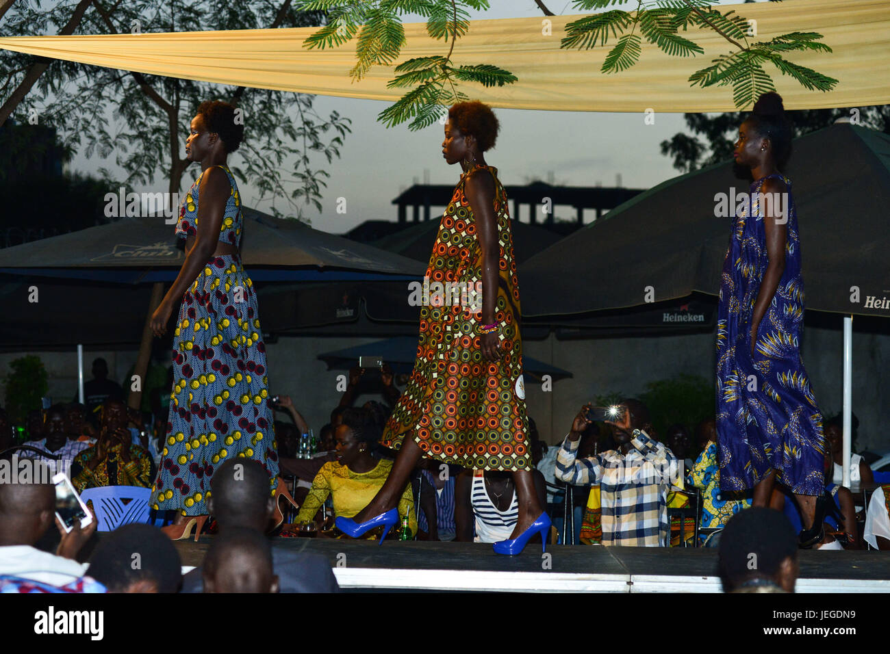 Juba, Central Equatorial, South Sudan. 24th June, 2017. South Sudanese  models walk the catwalk during the Nile Couture Fashion Show in the South  Sudanese capital of Juba, where life goes in despite