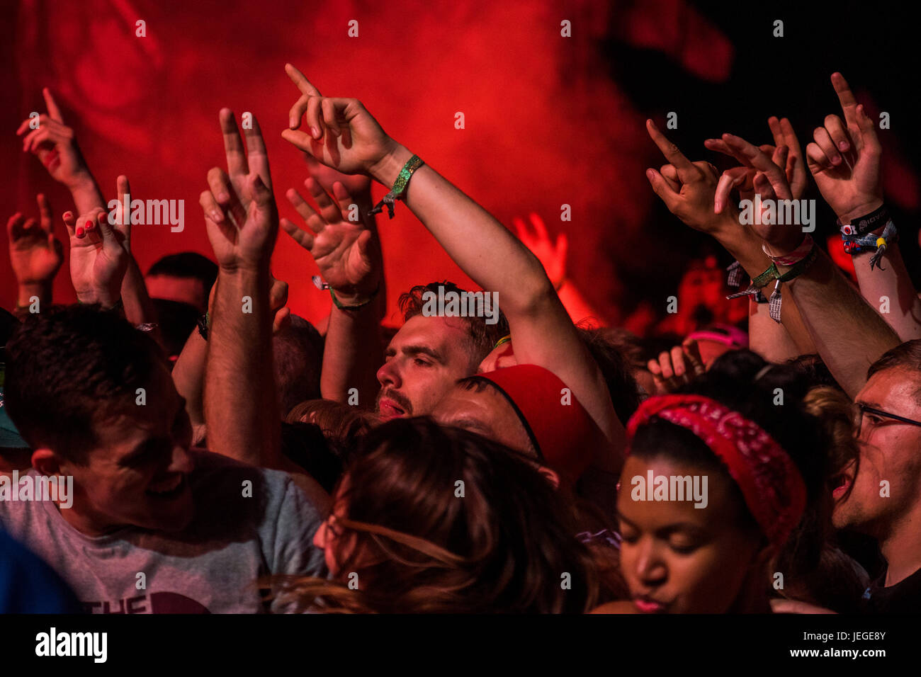 Glastonbury, Somerset, UK. 24th June, 2017. The Foo Fighters play the ...