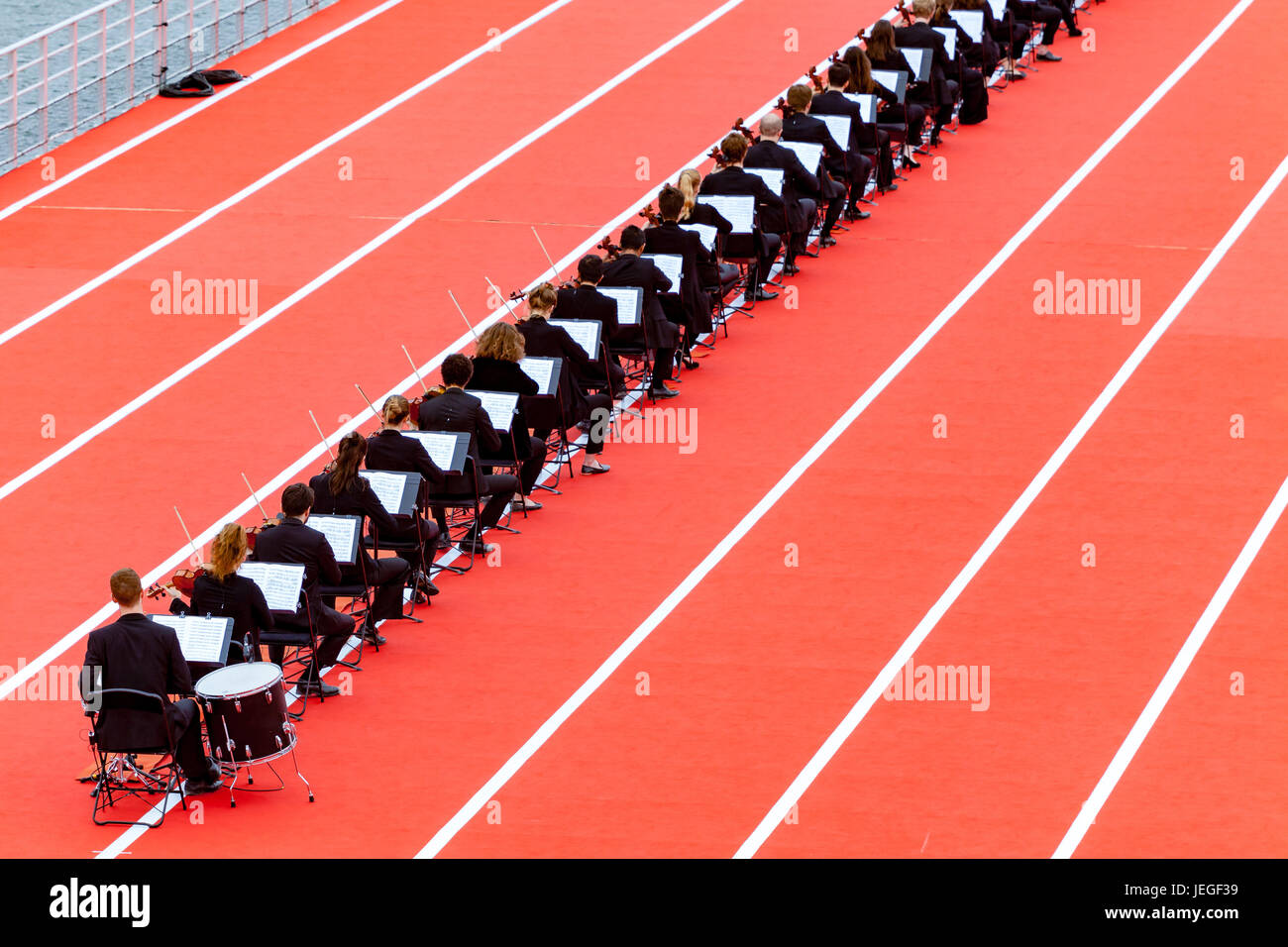 Paris, France. 24th Jun, 2017. Musicians perform a concert during the Olympic Games Paris 2024 showcase. Credit: Guillaume Louyot/Alamy Live News Stock Photo