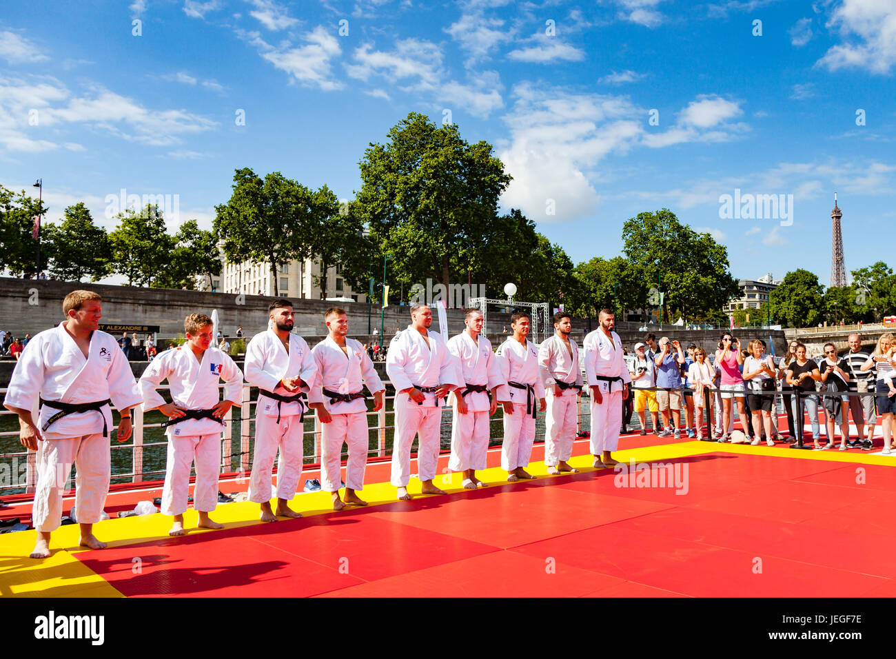 Paris, France. 24th Jun, 2017. Judo champion atheletes demonstrate