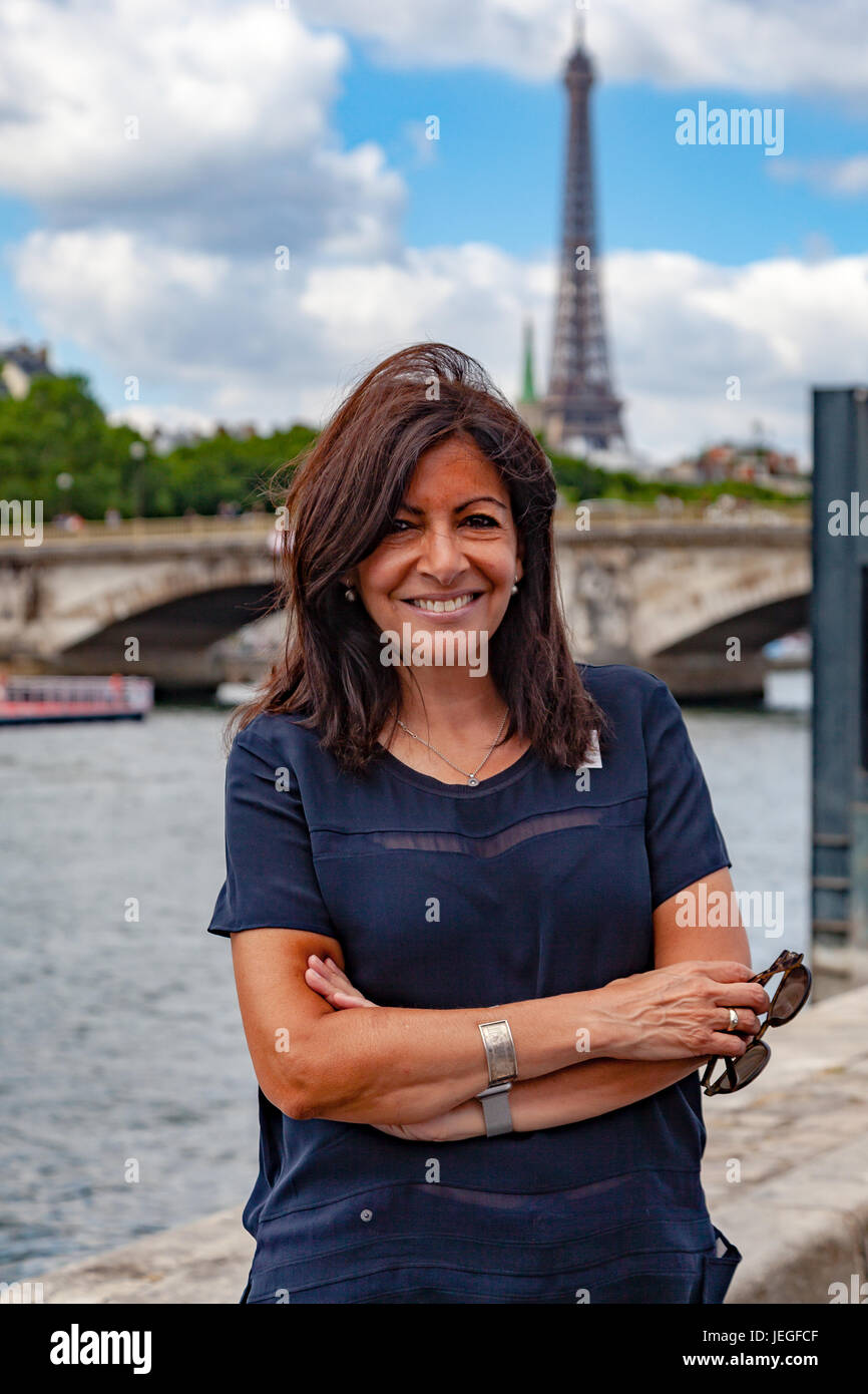 Paris, France. 24th Jun, 2017. Anne Hidalgo, mayor of Paris, photgraphed during the Paris Olympic Games 2024 showcase. Credit: Guillaume Louyot/Alamy Live News Stock Photo